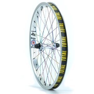 Переднє колесо Total BMX Techfire сріблясте зі спицями Rainbow 10 мм